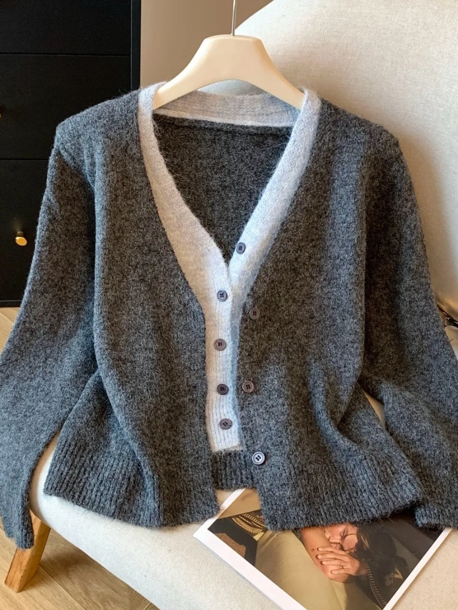 

Recommended Self-Kee Long Sve V-Ne Knitted Open Cardigan Women's Autumn Winter Soft Cozy Sweater Jaet Korean Sle