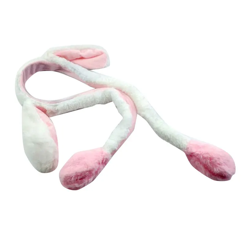 Bunny Ears Headband Moving Cute Warm Plush Airbag Rabbit Funny Sweet Gift Movable Accessories For Women Girls Kids