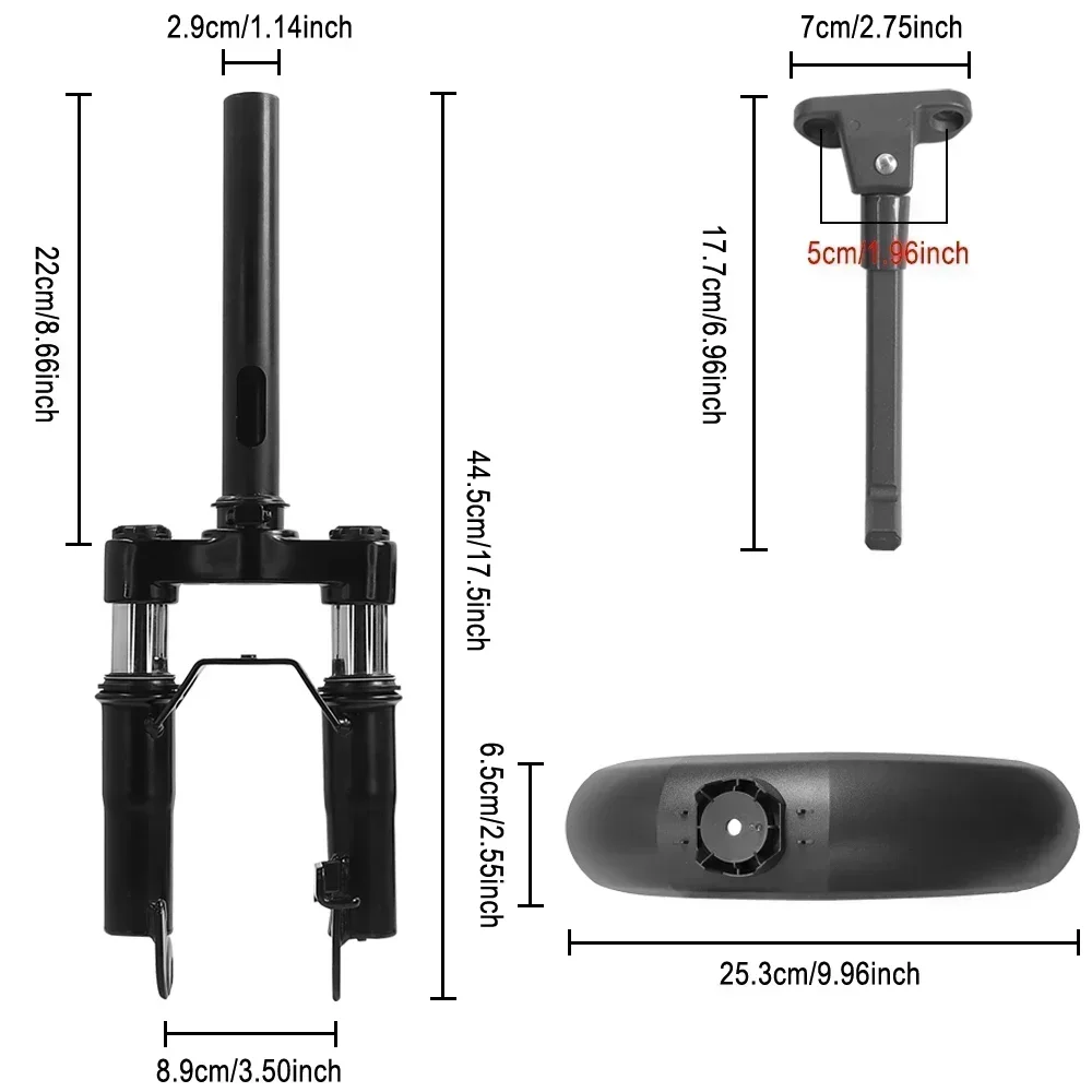 Комплект передней подвески с плавным демпфированием для электрического скутера Ninebot Max Pro, крыло, поддержка ног, противоударные аксессуары