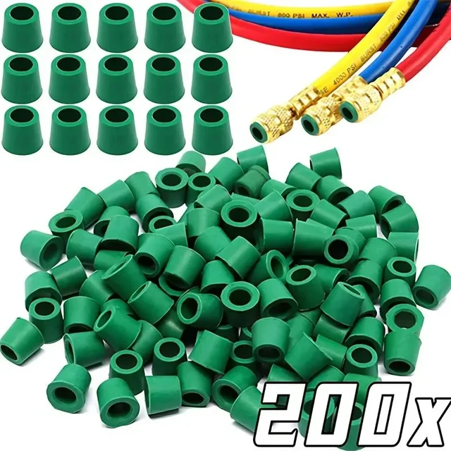 200-50PCS Gumowa uszczelka klimatyzacji 1/4'' Wąż ładowania Uszczelka zaworu Zestaw naprawczy kolektora Zestaw wymiennych akcesoriów samochodowych