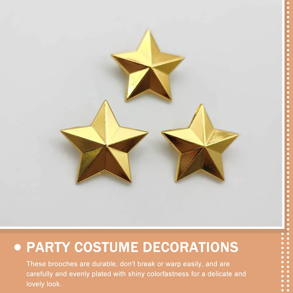 

Copper Metal Brooches 10Pcs Pentagram Lapel Decorative Badges For Party Costume Accessories