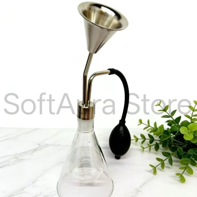 Silver Tone Scent Sample Vessel, Premium Aroma Tasting Bottle for Perfume Essential Oil Coffee Fragrance Exhibition