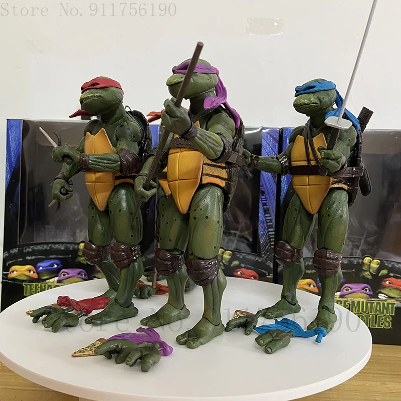 Film NECA Mutant Ninja Turtles Actionfigur Raphael Donatello Michelangelo Leonardo Shredder Krang Figuren Spielzeug – Detail 8