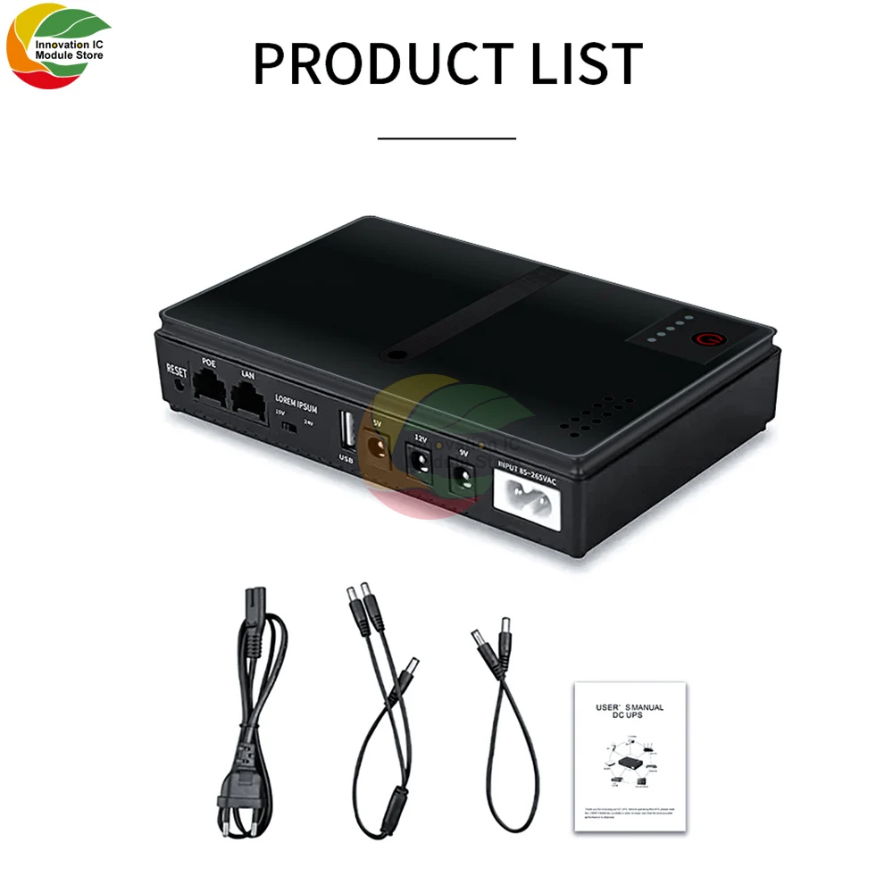 DC1018P Router 5V9V12V Optical Cat Monitor Backup Uninterruptible Power Supply Charger Cell Phone DC UPS