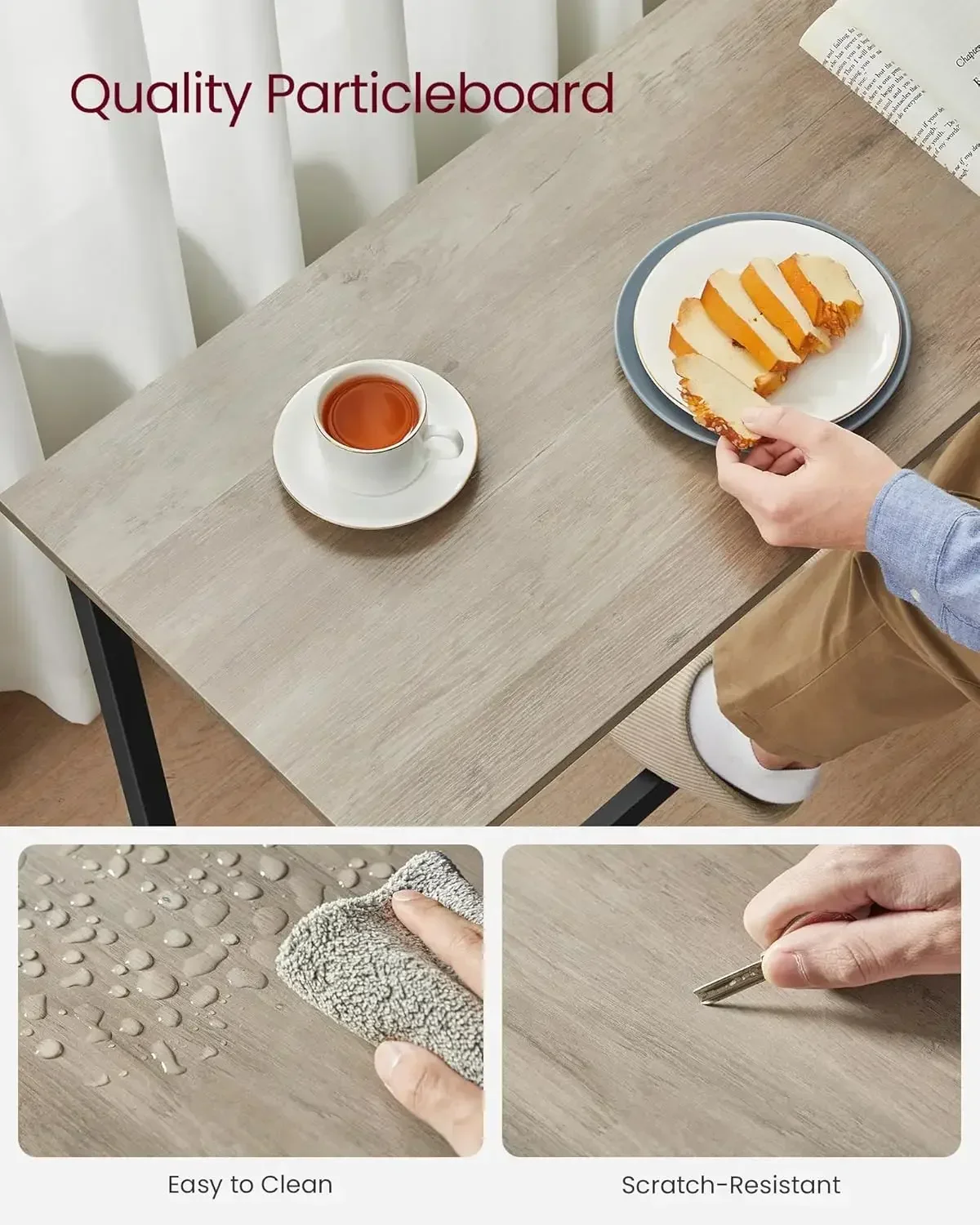 XMSJ-Set sedie da pranzo, tavolo da cucina altezza bar con sgabelli set di 2, struttura in acciaio, industriale, 39,4 x 15,7 x 35,4 pollici, Heath