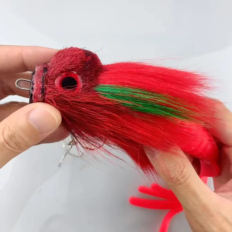 

Поддельная приманка Водная крыса Глубоководная рыбалка Ручная завязка из оленьей шерсти Крыса Поддельная приманка Бионическая приманка Вилка Хвост Мягкая приманка Усы Рыболовные снасти