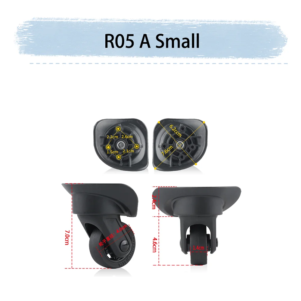 Rueda Universal para Samsonite R05 A/B, Maleta de repuesto negra, giratoria, silenciosa, suave, amortiguadora, accesorios de rueda