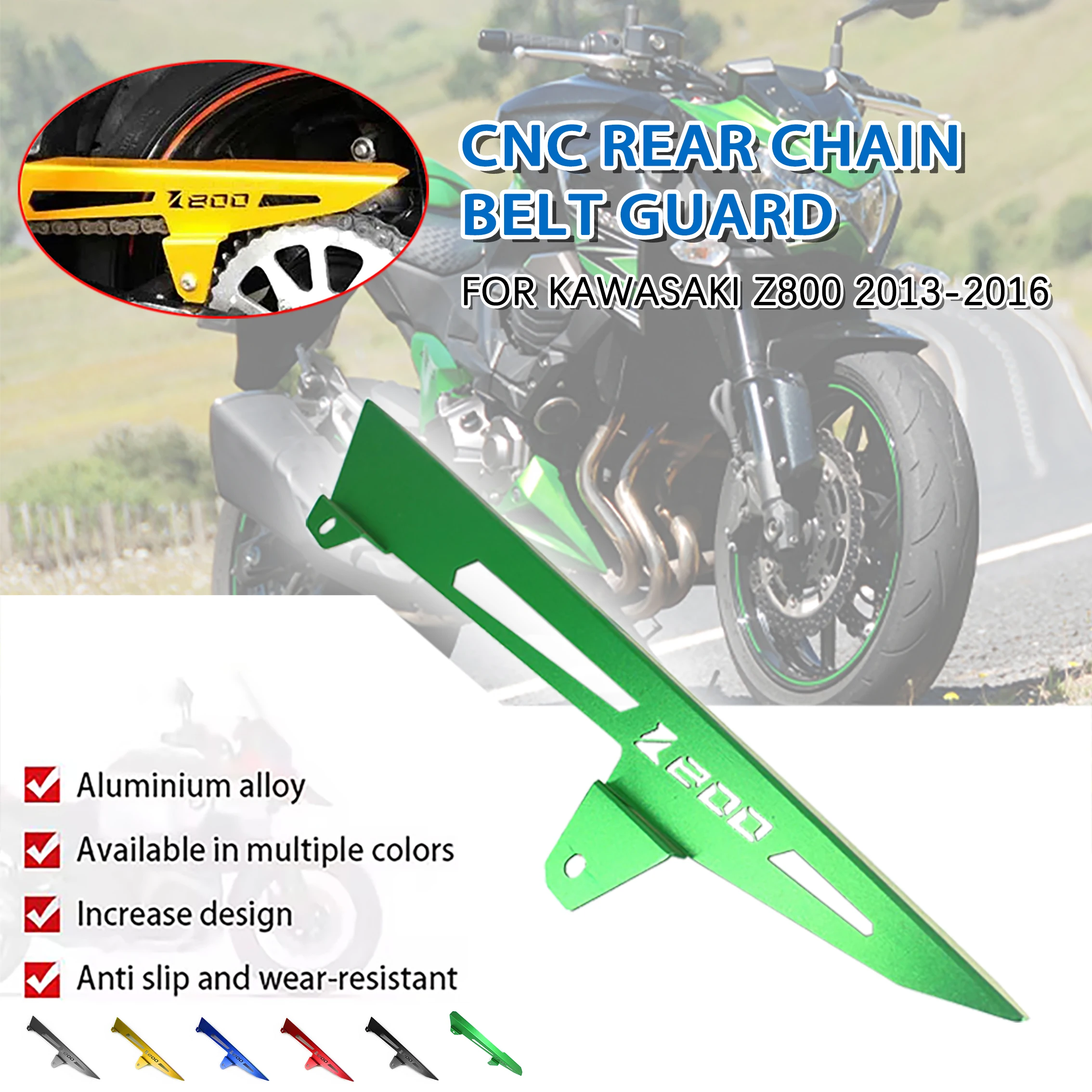 

Motorcycle CNC Aluminum Chain Cover Rear Chain Belt Guard Modified Parts For Kawasaki Z800 Z 800 2013 2014 2015 2016