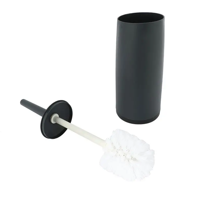 4X Toilet Brushes And Holders Toilet Bowl Brush With Holder Dark Gray For Bathrooms Modern Design Toilet Brush With Lid-AT36