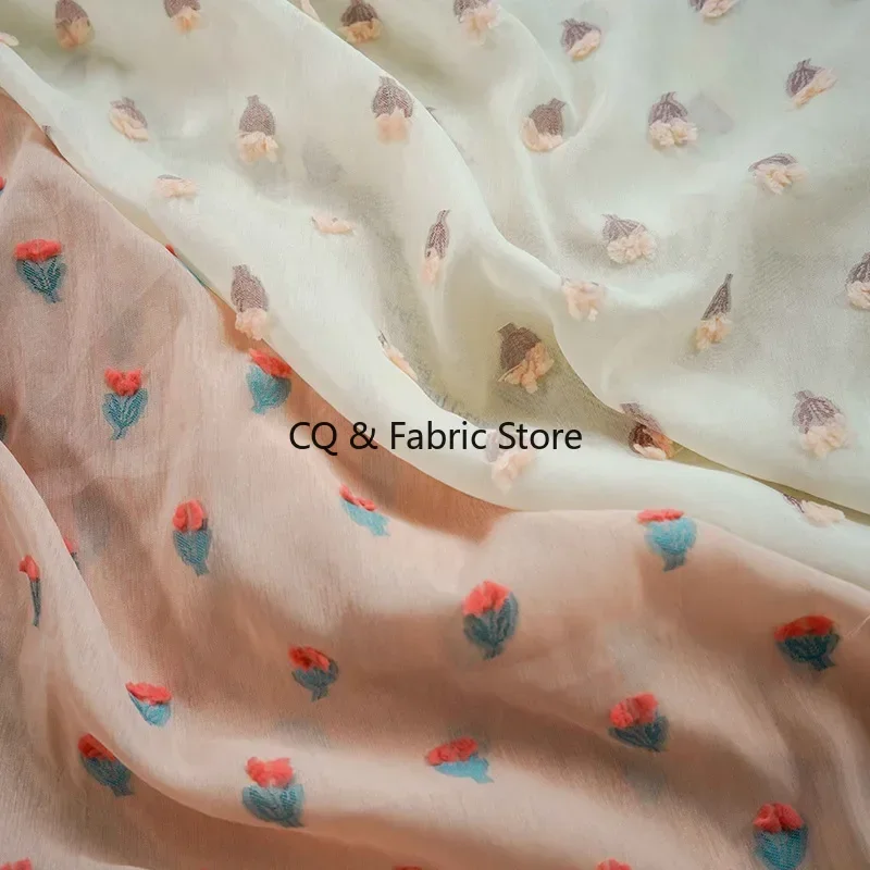 

Ткань с цветочным вырезом Тюль для женского платья Свадебное платье Дизайнерская ткань на метр