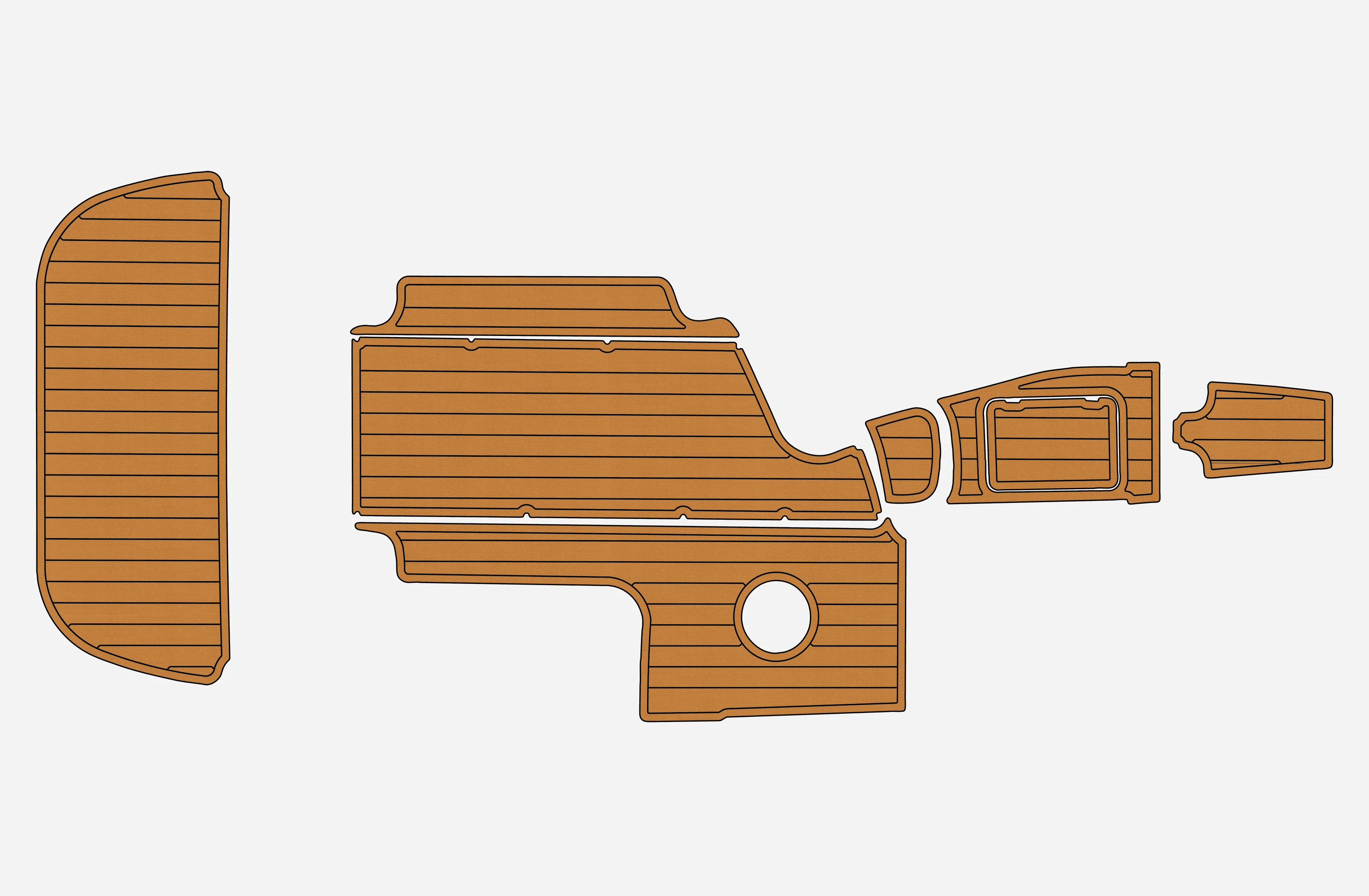 Marine Faux Teak EVA Non-Slip Mat-2008 Centurion Typhoon C4 Self-Adhesive 1/4