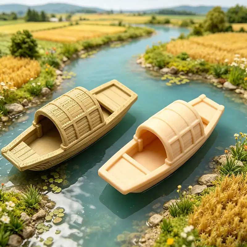 【S】Simulation Floating Mini Boat Model Figurine Micro-landscape For Fish Tank Bonsai Landscaping Fountain Aquarium Decoration