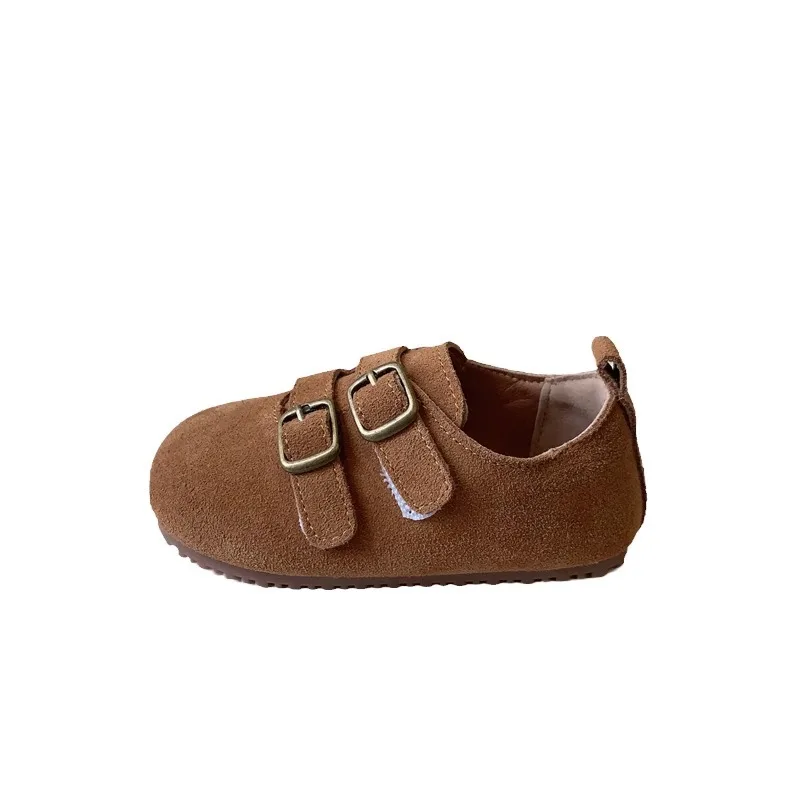 Korean Solid Suede Children\'s Shoes for Boys Girls Spring Autumn Toddler Moccasins Baby Shoes Leather Kids Flats Birken stock