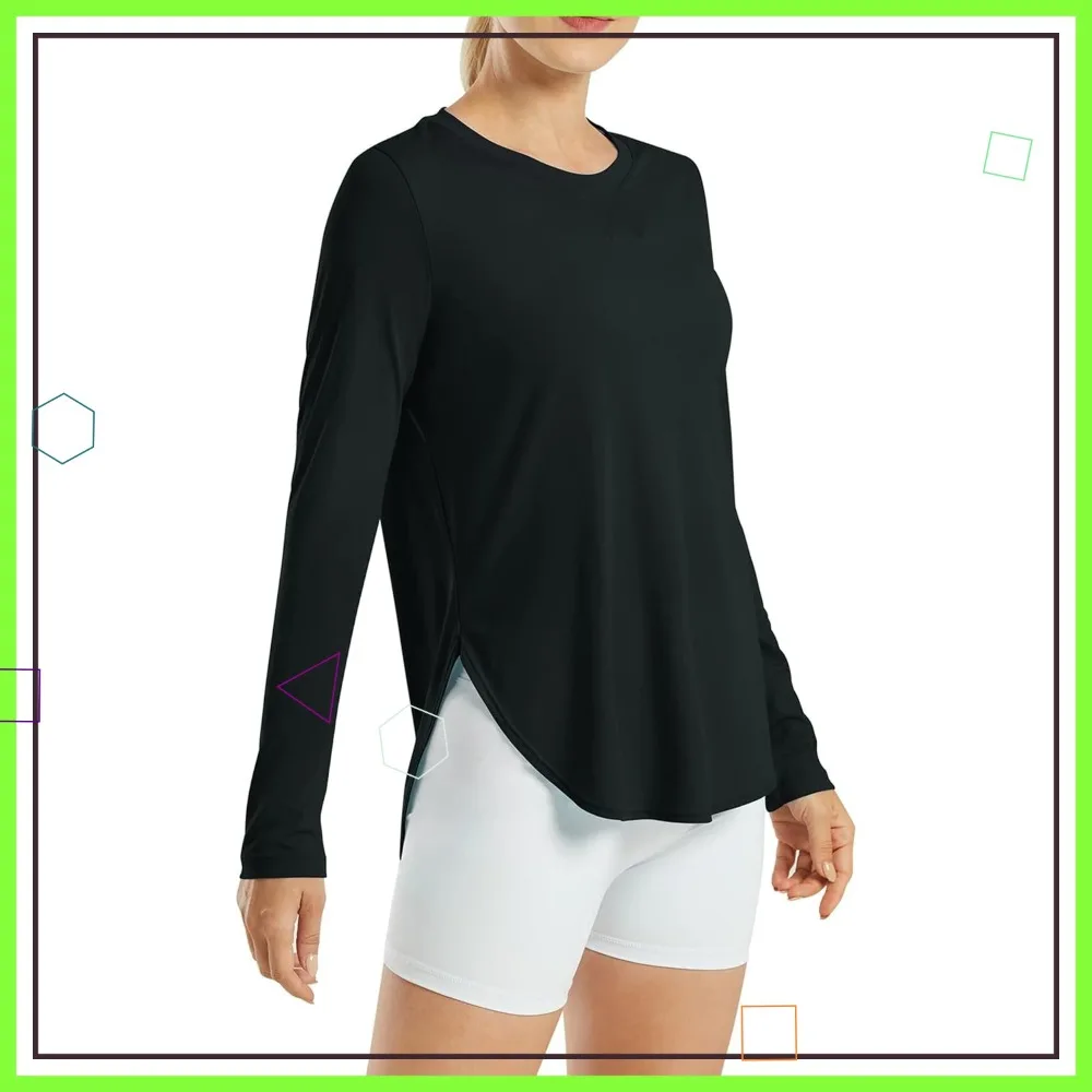 

Women's UPF 50+ UV Shirts Long Sleeve Workout Sun Shirt Outdoor Gym Hiking Tops Quick Dry Lightweight Casual Yoga