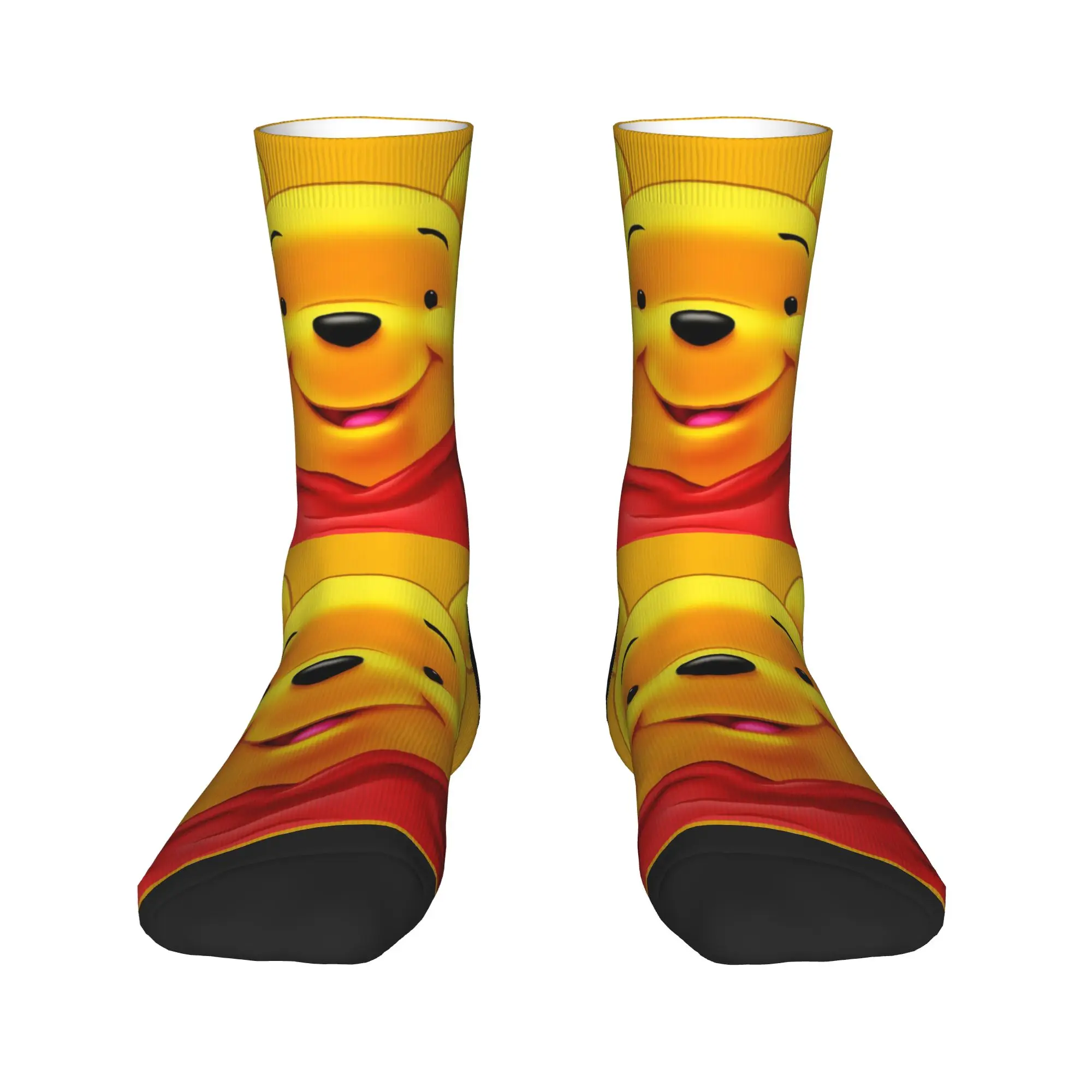 

Winnie The Pooh Men's Crew Socks Unisex Funny 3D Printing Cartoon Bear Dress Socks