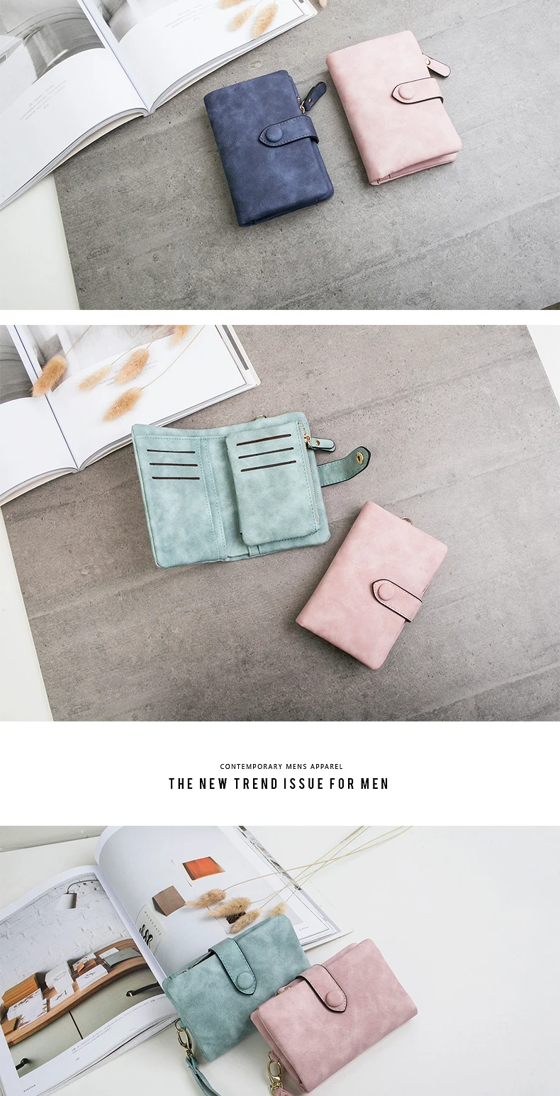 MIYIN 2024 Neue Brieftasche frauen Kurze Koreanische Nette Schnalle Doppel Rabatt Multi Karte Ändern Handtasche – Detail 15