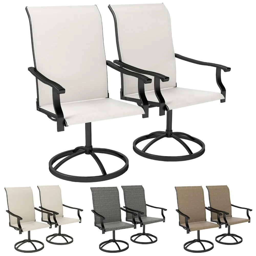 

Patio Swivel Chairs Set of 2, High Back Patio Dining Chairs