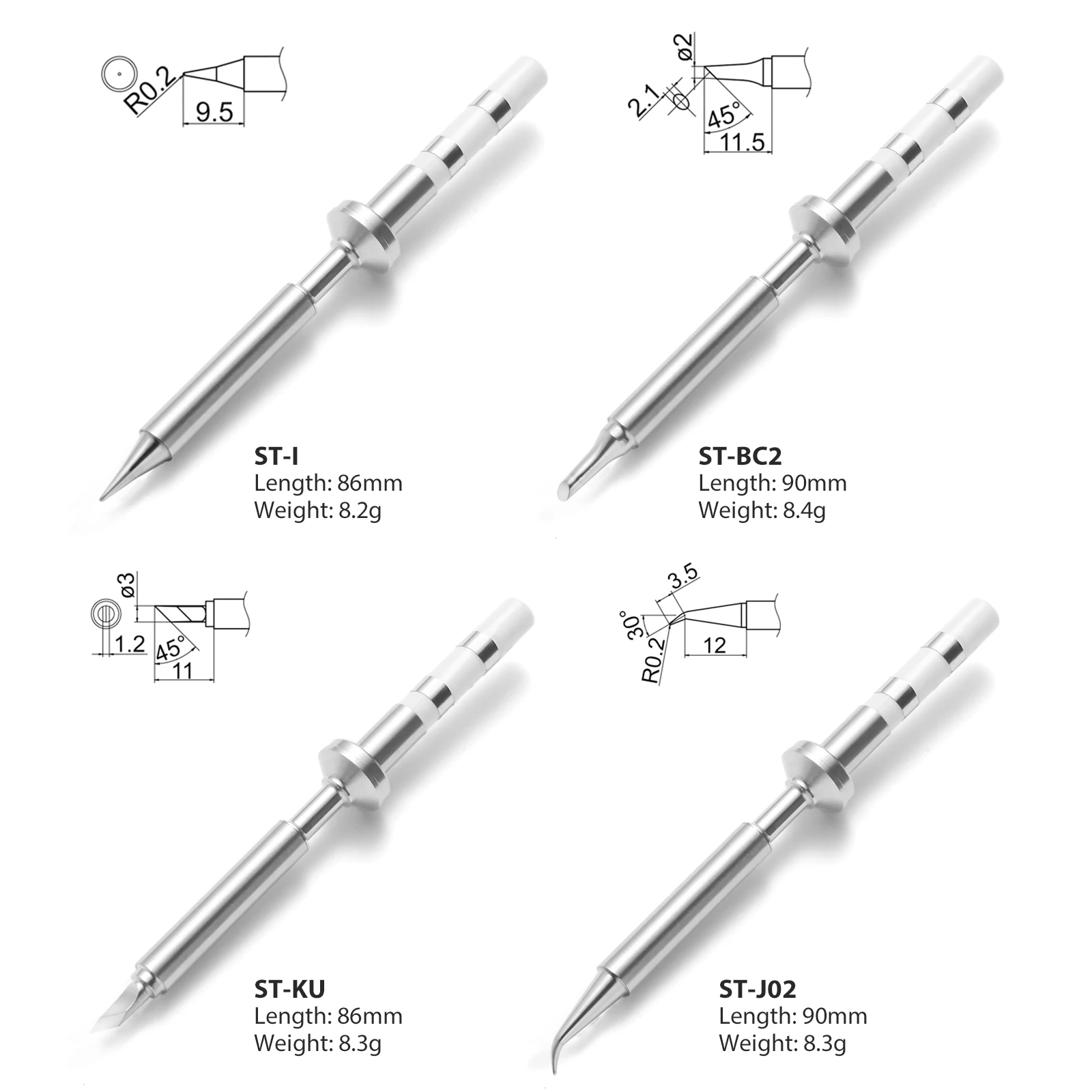 FEITA Mini Pencil Soldering Iron Tips Replacement for Pinecil Micro Soldering Iron, PTS200/TS100 Portable Solder Pen Tool
