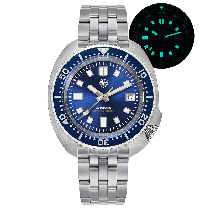 Watchdives WD6105 Diver Watch NH35 Movement Aluminum Bezel Captain Willard Watches Sapphire Crystal Luminous Waterproof 200m