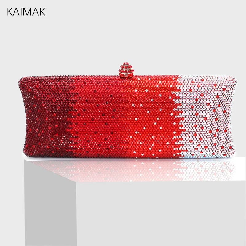 

2024 Deluxe Gradient Diamond Wedding Party Dinner Bag Christmas Gift Crossbody Bag Women Stone Clutch Bag Mini Evening Bag