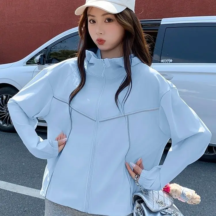 

Hooded Sun Protection Jacket Women's Spring/summer 2026New Fashion Sunscreens Coat Design Sense Outwear Female Overwear Tide Top