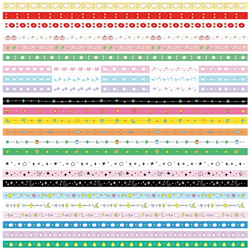 Mr. Paper, 8 Styles, 200cm/roll，Washi Tape, Mini Small Pattern Cute Stickers DIY Scrapbook Base Collage Diary Decoration Tape