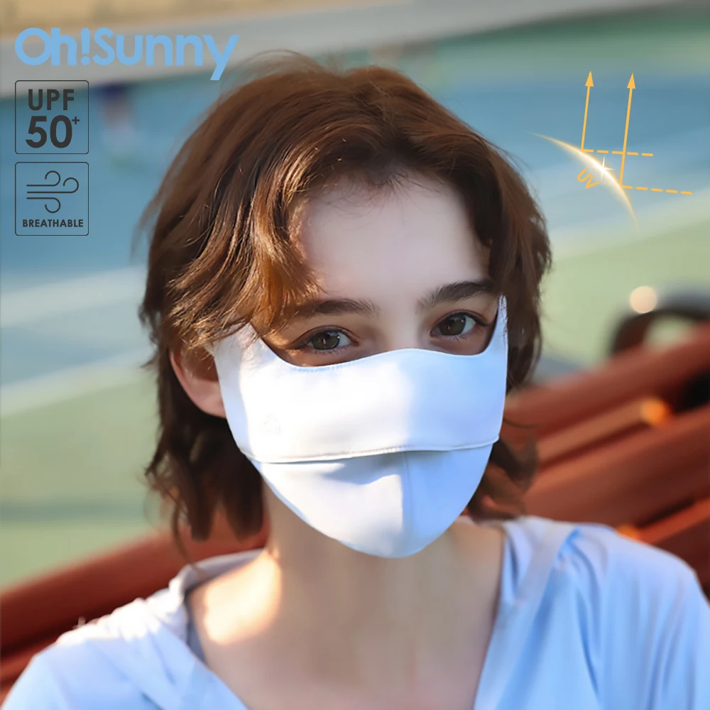 

OhSunny Mask 2024 New Women Sunscreen Anti-UV UPF2000+ Eye Corner Protection Open Nose Design Face Cover for Summer Outdoors