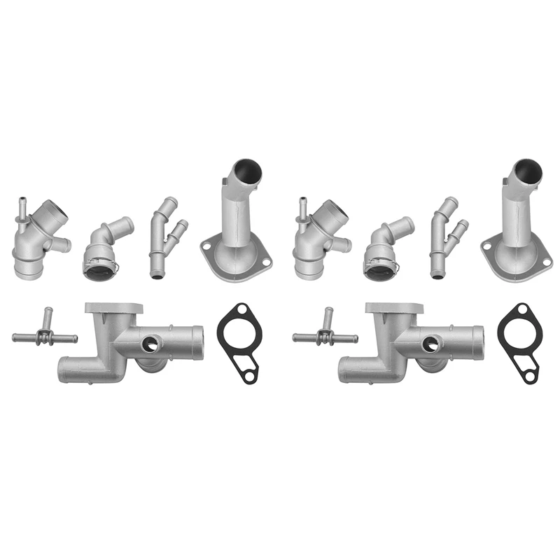

12Pcs Aluminium Engine Cooling Coolant Hose Connector Supercharger Pipe For MK4 Golf Jetta GLI TT 1J0121087E