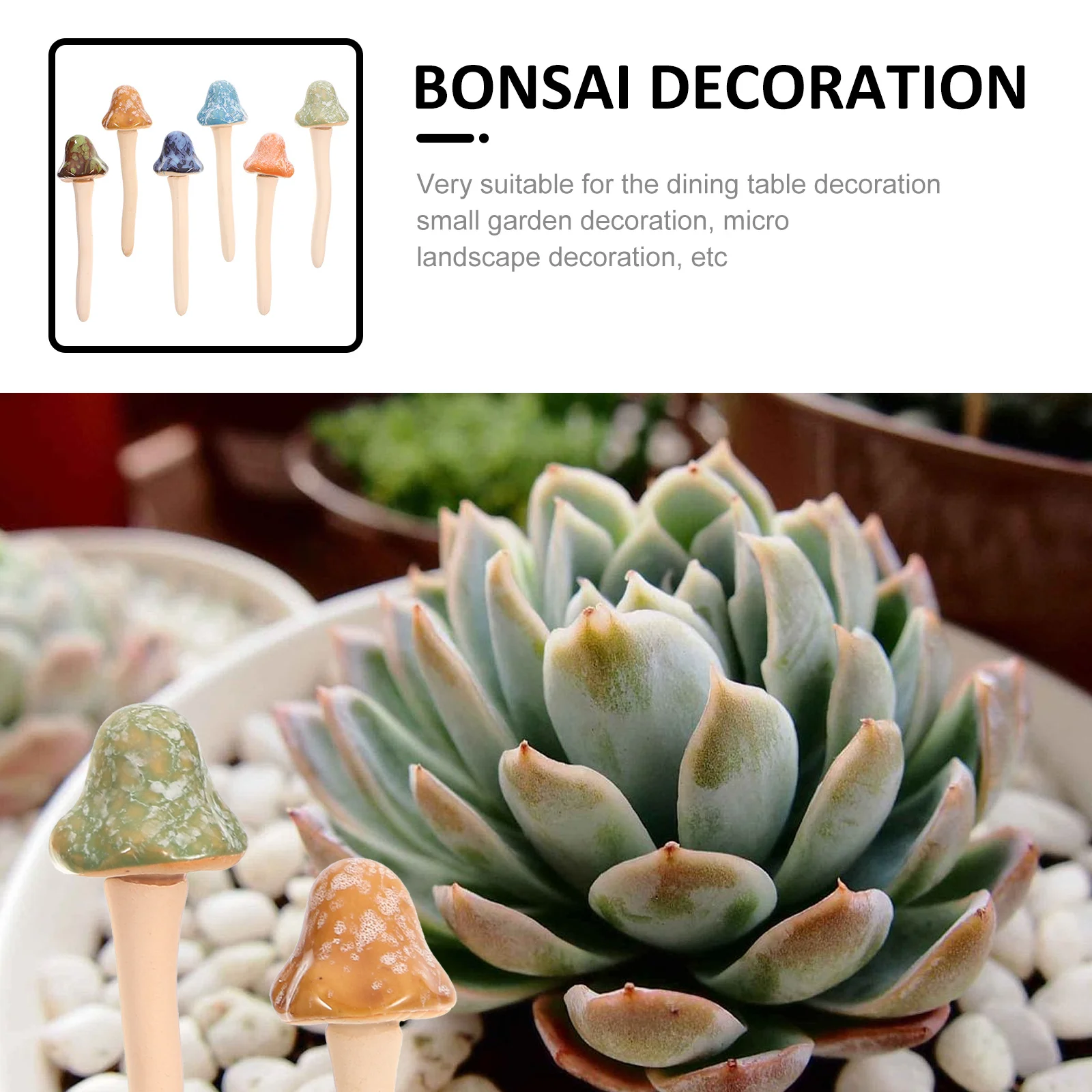 

6Pcs Micro Landscape Mushroom Ornaments Ceramic Tiny Figurines for Home Garden Decor Outdoor Garden Decor Mushroom Figurines