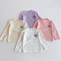 2025 Autumn Children's Bottom Shirt Boys' And Girls' Fashion Round Neck Solid Color Top Children's Clothing Pullover