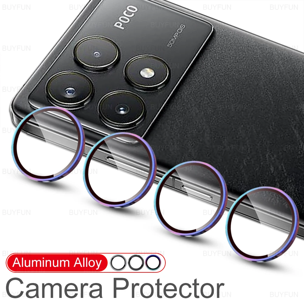 Aluminium Alloy Camera Protector For Xiaomi Poco F6 Pro 2024 Ring Case PocoF6pro Poko F6pro F 6 6pro Tempered Glass Lens Film