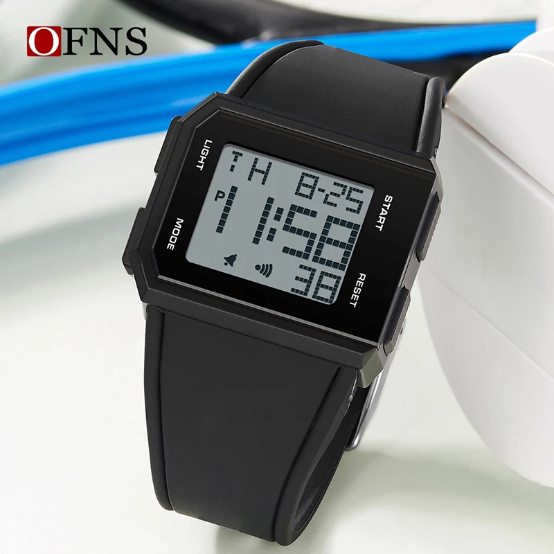 OFNS Top Brand Men\'s Digital Watch Chronograph Sport Electronic Bracelet 50M Waterproof Men Wristwatch Alarm Clock Mens Watches