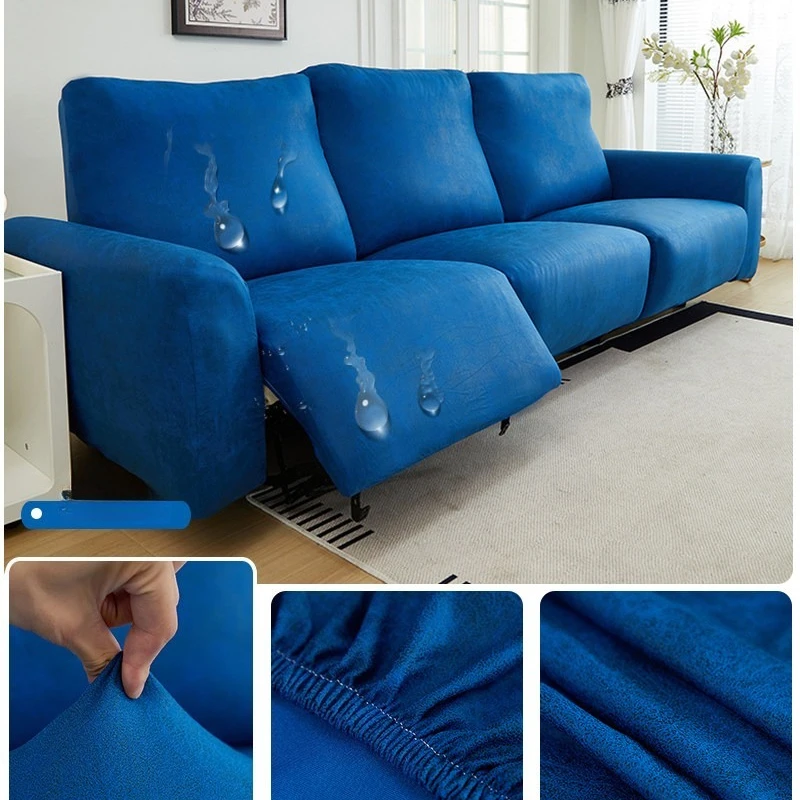 3 Seater Tech Leather Recliner Sofa Cover Waterproof Oilproof Wear Resistant All Inclusive For Living Room Furniture Protector