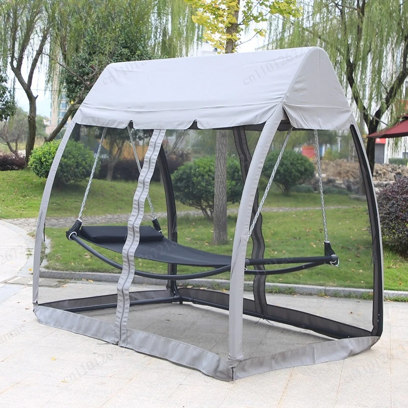 Outdoor Swing Chair Rocking Chair Indoor Balcony Patio Swing Adult Leisure Canopy Double Hanging Chair Hammock Lying Bed