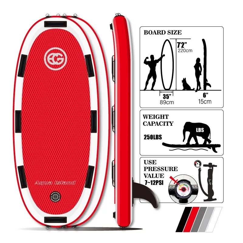 175Cm Water Inflatable Rescue Board Fire Rescue Float Board Speedboat Inflatable Raft Drifting Surf DWF + PVC Material