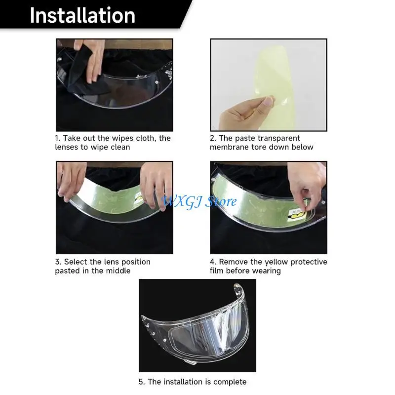 

37JE Helmet Shield Universal Motorcycles Helmet Shield Anti-Fog Film, Clear Visor Lens Insert Fog Resistant