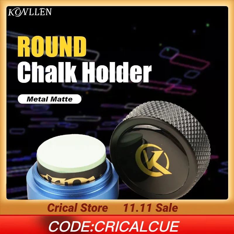 

KONLLEN Round Pool Cue Taom Chalk Holder-Portable Metal Cue Chalk Holder Case for Billiard Carom Cue Snooker Sports Accessories
