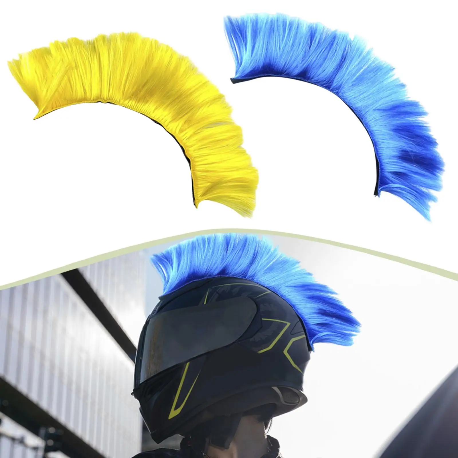 Helmet Wig Decoration Snowboard Helmet Hair Eye Catching Easy Installation Reusable Cosplay for Halloween Celebration
