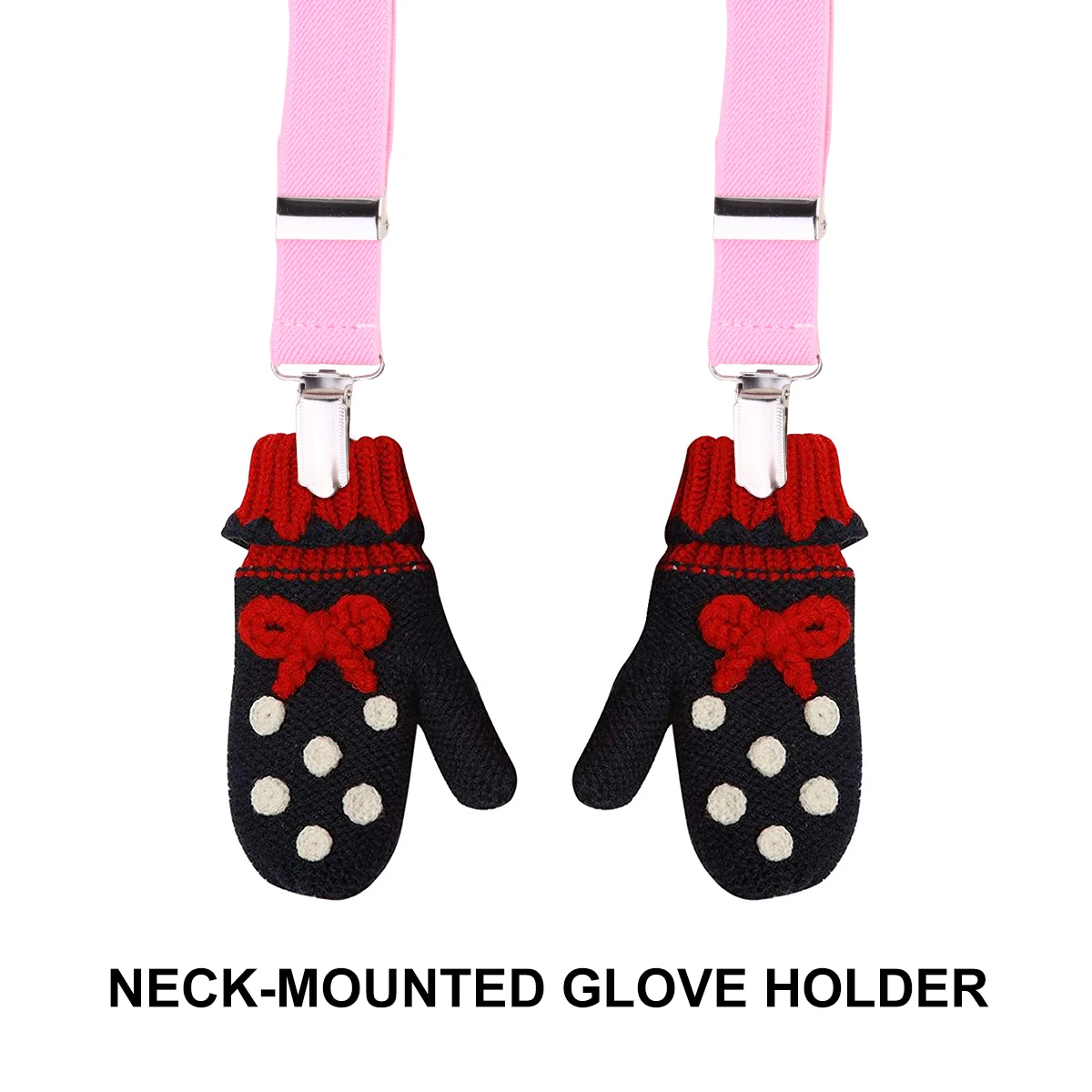 

2pcs Children Gloves Hat Clip Adjustable Elastic Glove Holder Mittens Catcher Outdoor Winter Use Hat Hanger For Kids Accessories