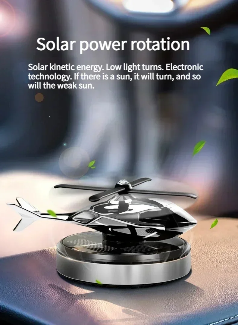 Helikopter-Design Solar-Autoduftspender Dekoratives Aromatherapie-Autozubehör Propeller-Drehparfüm-Diffusor – Detail 6