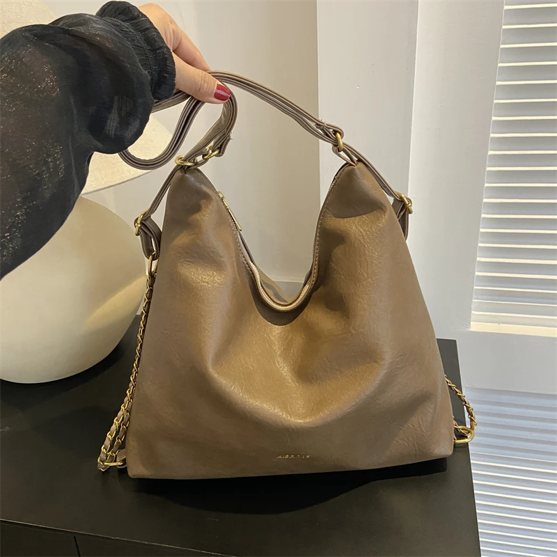 

Designer Chains Leather Women's Tote Bag High Quality Shoulder Crossbody Bags For Women 2023 Luxury Ladies Handbag Messenger Sac