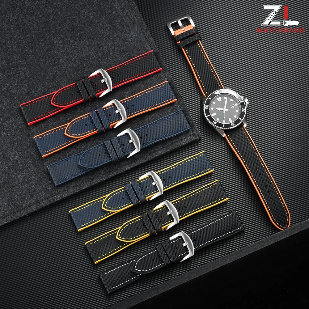 For Any Brand Waterproof Rubber Watch Strap Men Women Bracelet 18/19/20/21/22/24mm Wristband Blue Orange Green Yellow Watchband - view 3