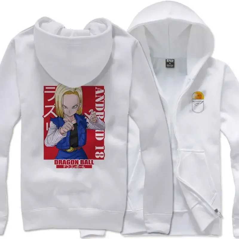 Dragon Ball Trend Explosion Anime Hoodie Frauen Weiß Schwarz Baumwolle Casual Zip Up Herbst Winter Streetwear Fashion Cosplay Jacke