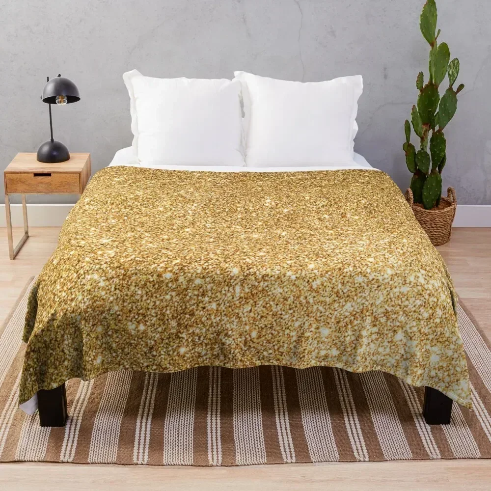 

Gold Throw Blanket Warm Accent Blanket for Living Room Decoration