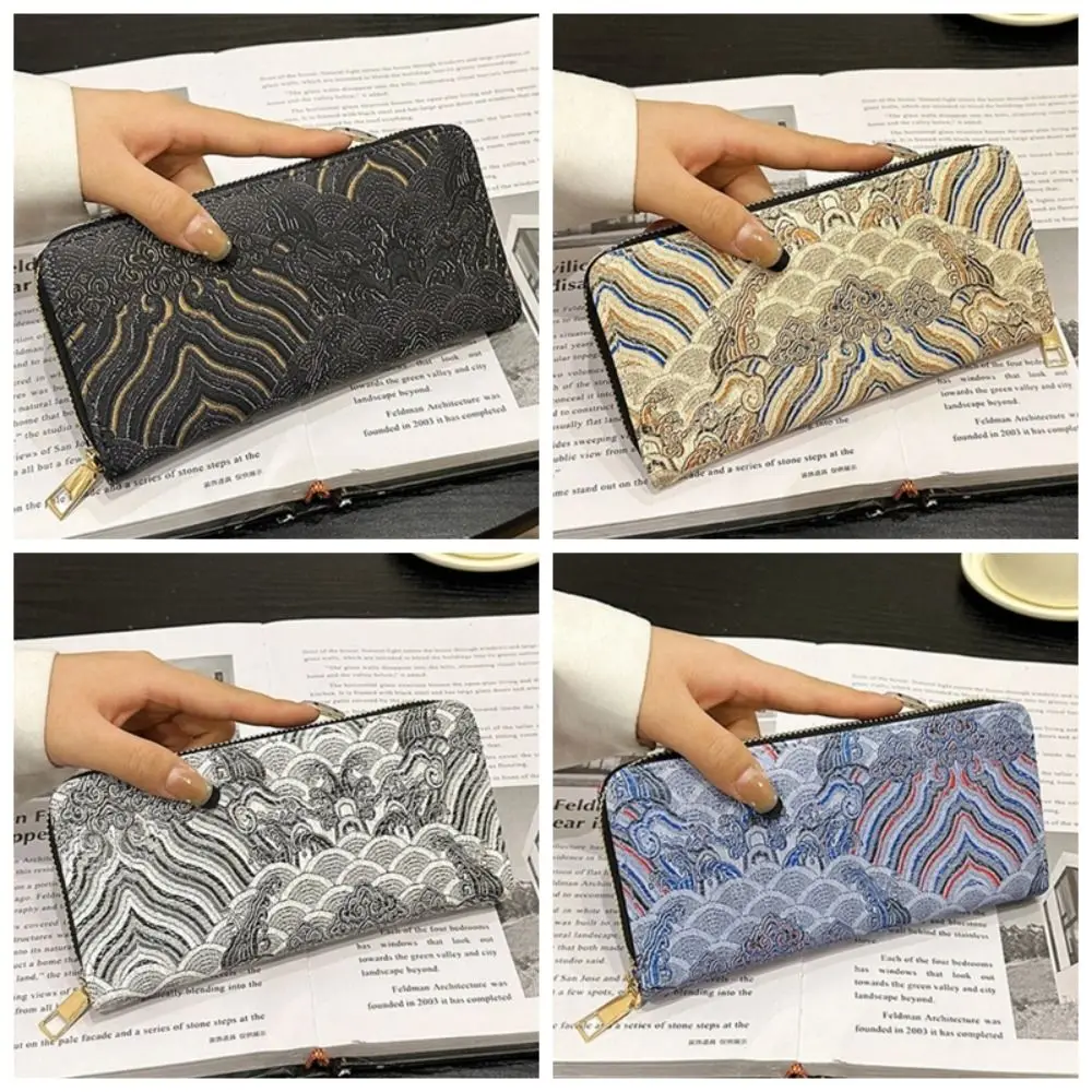 Zipper Women Long Wallet Multiple Card Slots Clutch Bag Card Holder Card Storage Bag Korean Style PU Leather Coin Purse Outdoor