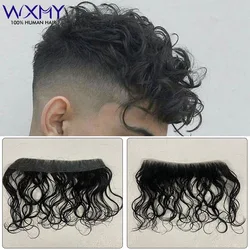 Water Curly Realistic Front Hairline Human Hair Wigs for Men Human Hairpieces Systems Full Skin Toupee Men Capillary Prosthesis