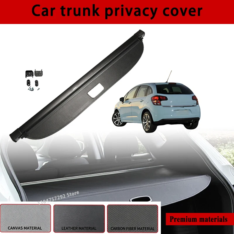 Auto Trunk Curtain Organizer Cover for Citroen C3 MK3 2016-2018 Car Cargo Cover Rear Rack Luggage Storage Solution