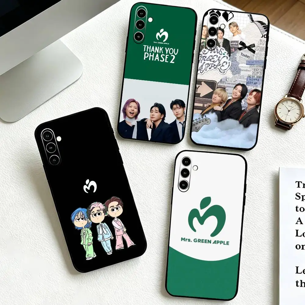 Mrs. GREEN APPL Fashion  Phone Case For Samsung Galaxy A73,A72,A71,A70,A53,A52,A51,Soft Silicone Black Cover