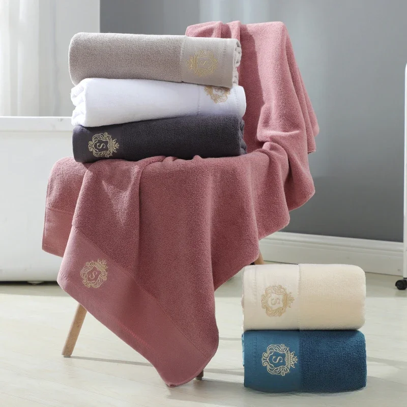 Cotton Bath Towel, Enlarged and Thickened, All Cotton Adult Soft Solid Color Hotel Swimming Bath Towel