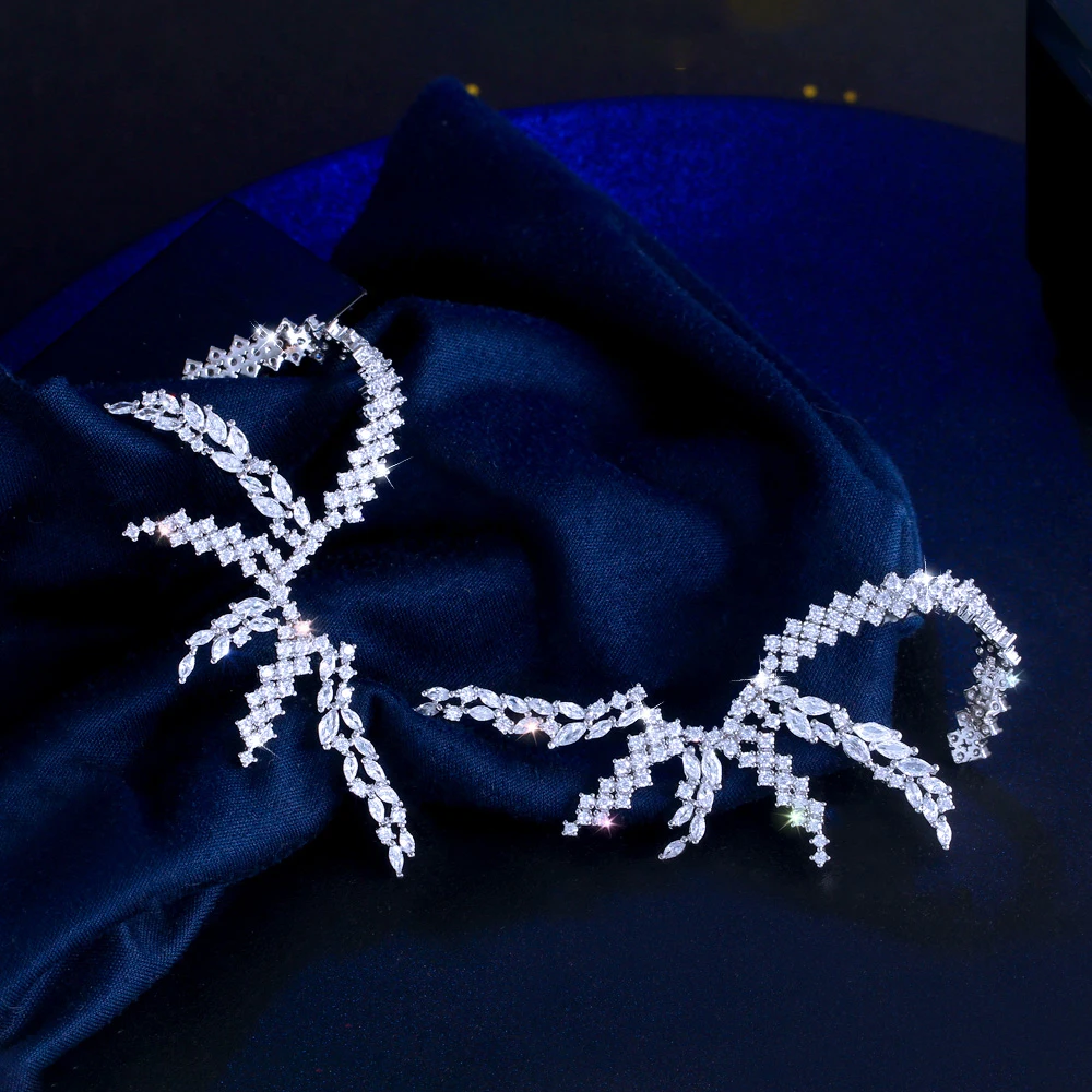 CWWZircons Geometrische glänzende Zirkonia Luxus Statement große lange Ohrklemmen-Ohrringe für Damen Hochzeit Party Großhandel E1131 – Detail 4